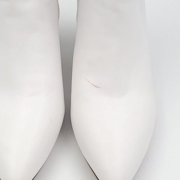 Smash Shoes Women Chunky Block Heel Ankle Booties Chiku Size US 10 White - Picture 6 of 6